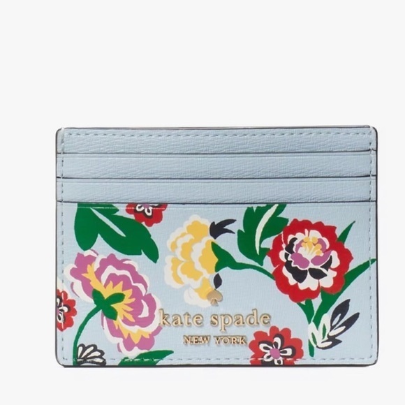 Kate Spade Lunar New Year Dragon Floral Small Slim Wallet Card Case Card - Picture 1 of 5